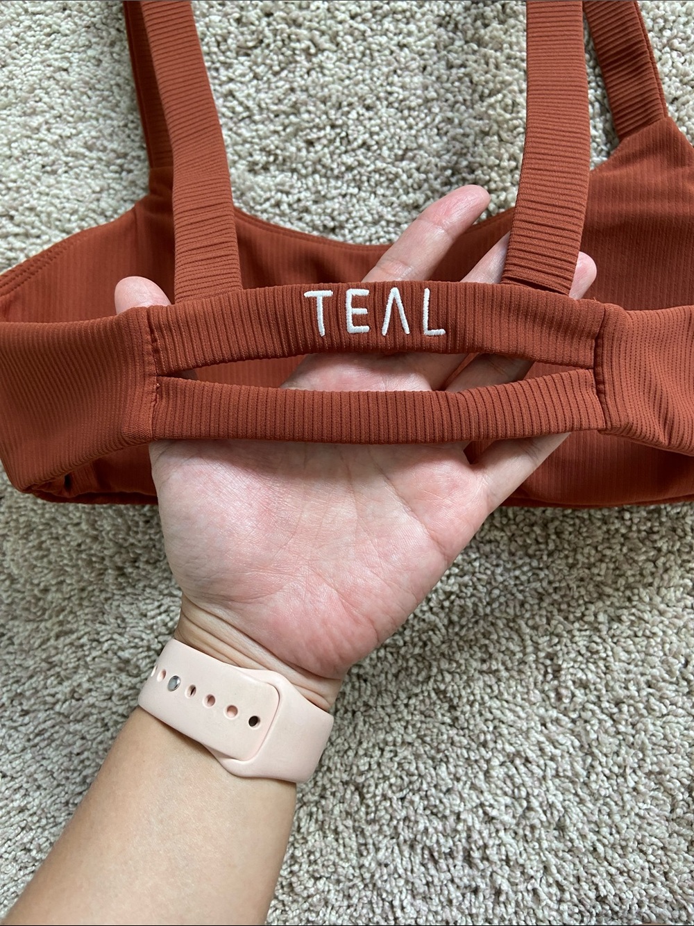 Active by Teal • Rust Ribbed Workout Set - Picture 4 of 16